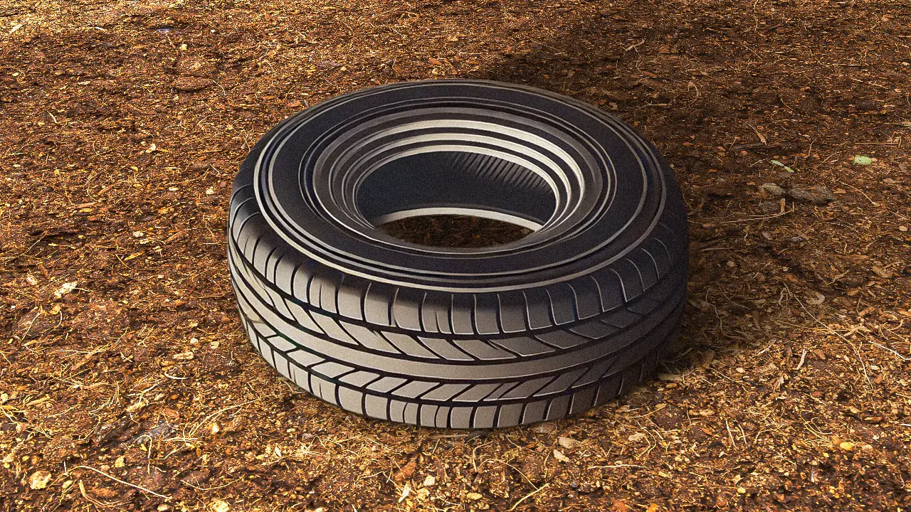 lot de pneu sur de la terre