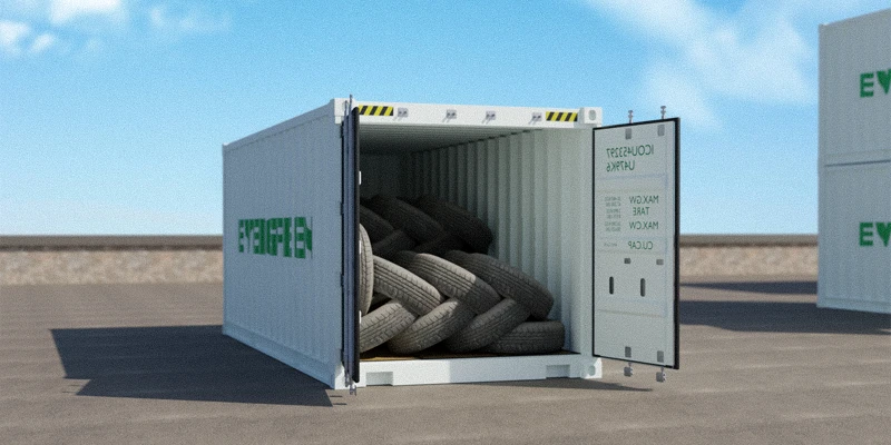 Container avec pneus